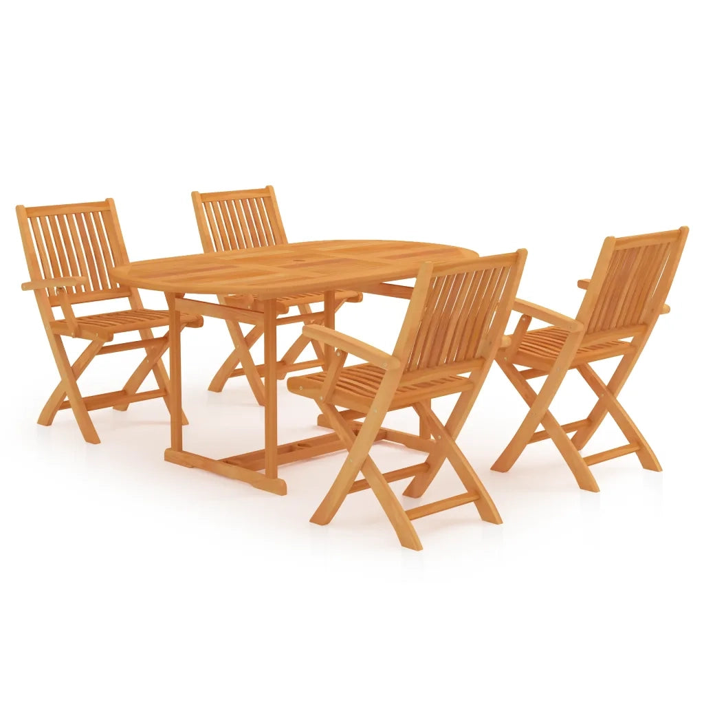 Set da Pranzo da Giardino 5 pz in Legno Massello di Teak 3059535
