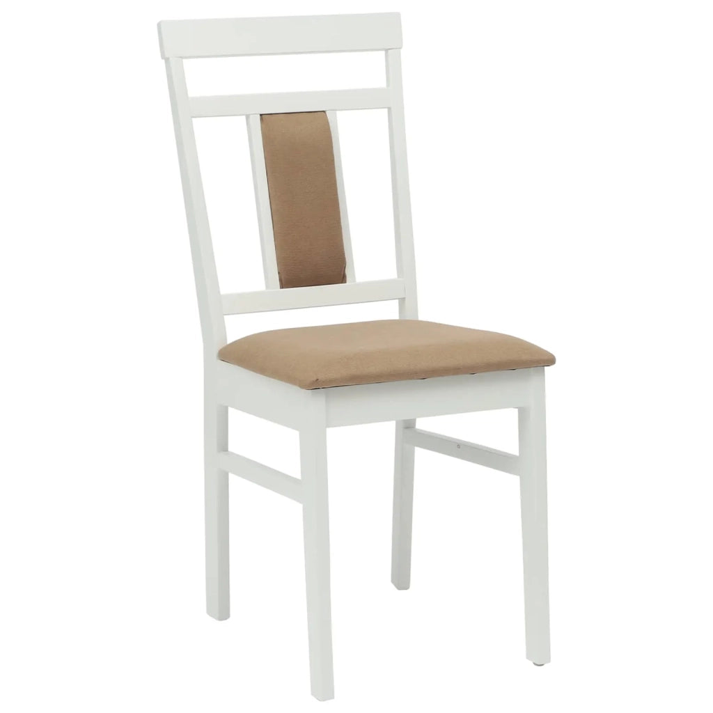 Sedia da pranzo 2 pcs Bianco e marrone Legno di gomma solido 42020508