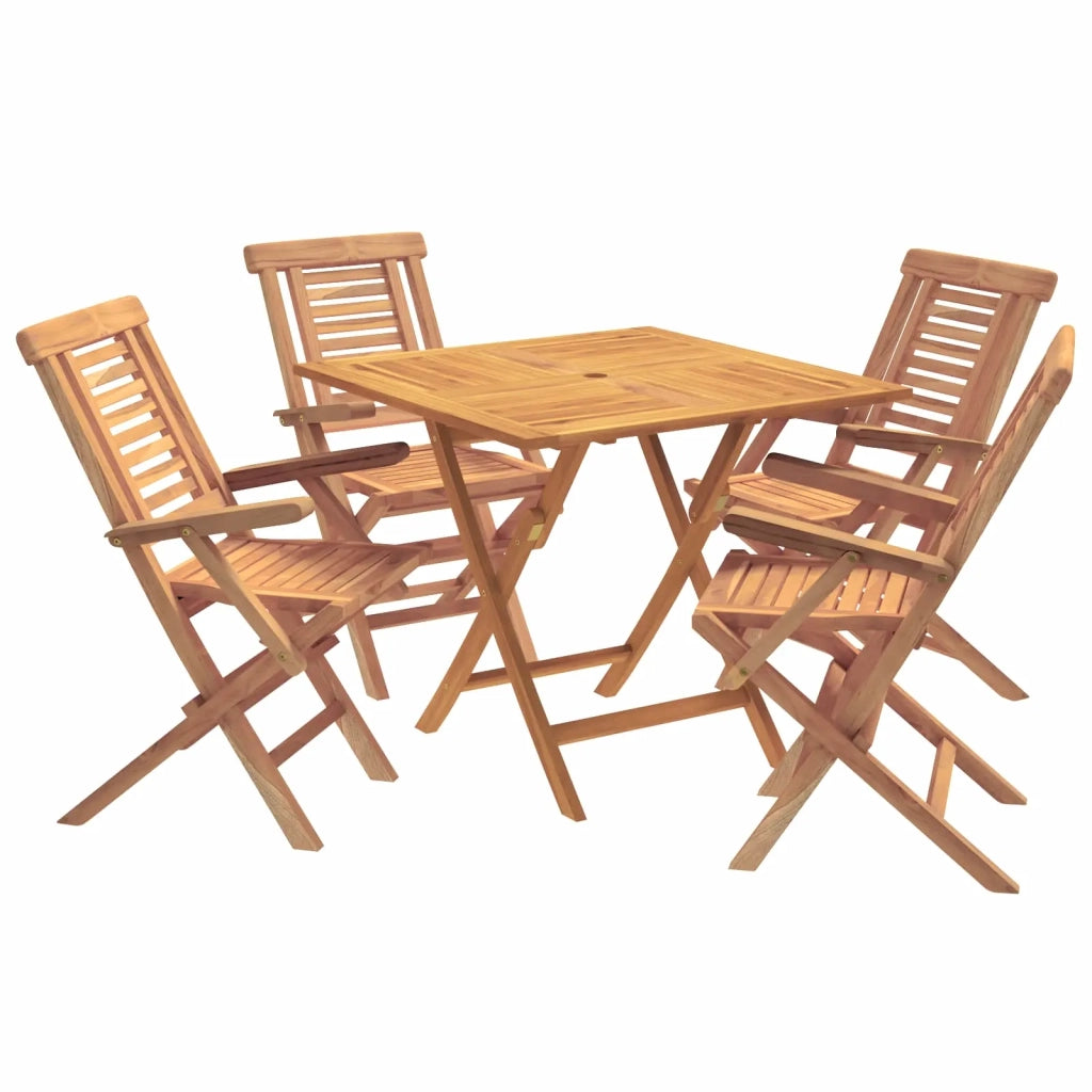 Set bistro da giardino pieghevole da 5 pezzi Naturale 3434101