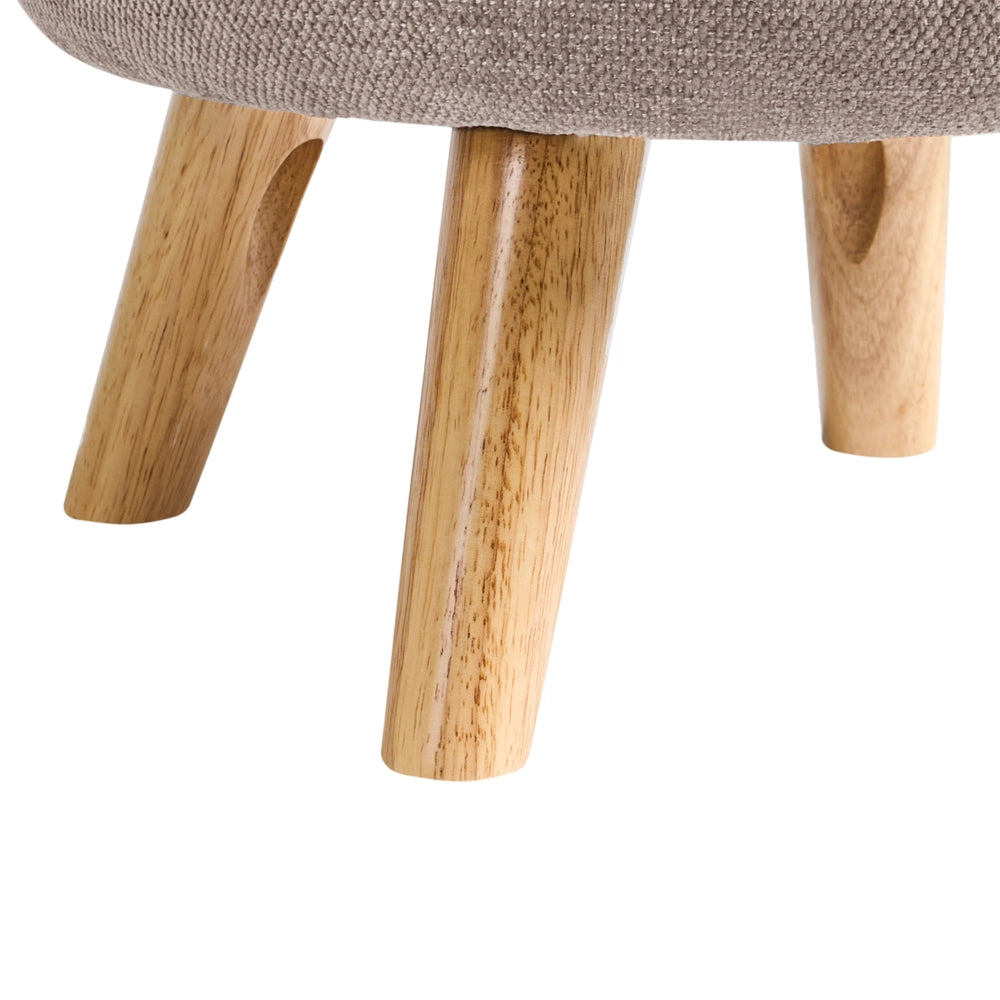 Pouf in ciniglia tortora 40 x 41 cm con sgabello portaoggetti Design moderno
