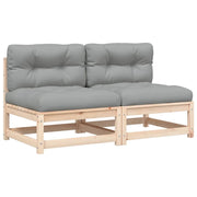 Divani Giardino Senza Braccioli con Cuscini 2 pz-Sofa da giardino-Divano da esterno Massello Pino 156312