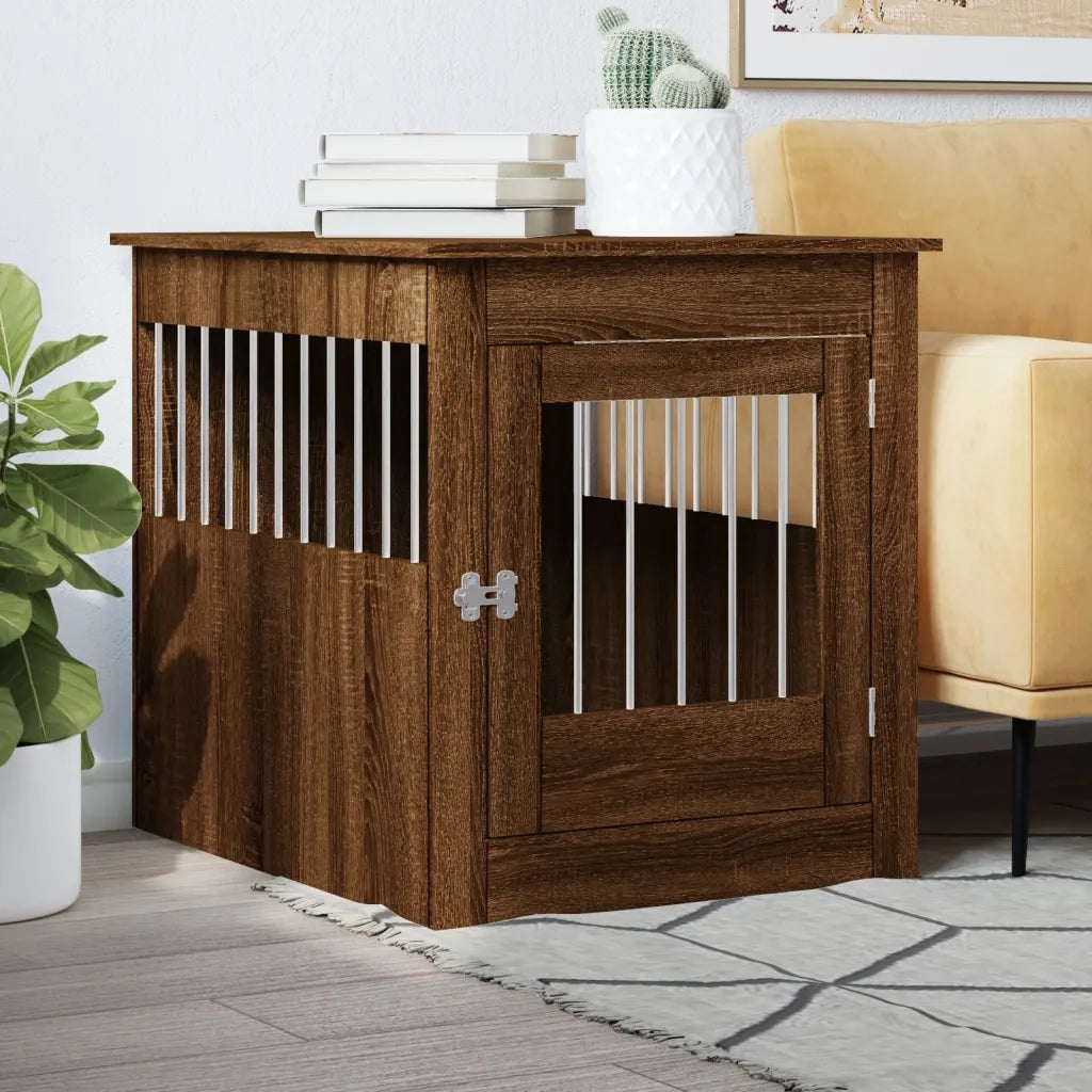 Gabbia Cani Arredamento Rovere Marrone 64,5x80x71cm Multistrato CFW8354074