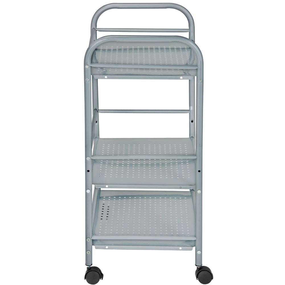 Carrello Portaoggetti Multiuso 3 Ripiani Bagno Cucina Parrucchiere Estetista 4 Ruote in Acciaio