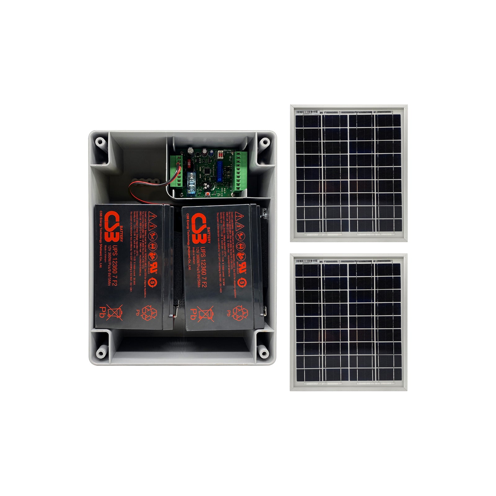 KIT ALIMENTAZIONE CON 2 PANNELLI SOLARI VDS SUNPOWER AUTOMAZIONE AUTOMATISMI