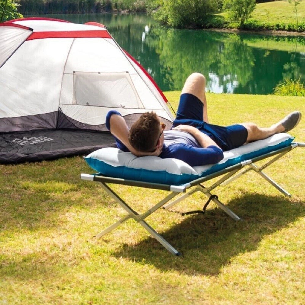 Trade Shop - Materasso Gonfiabile Camping In Vinile Laminato 184x67x17cm Per Campeggio 67997 -