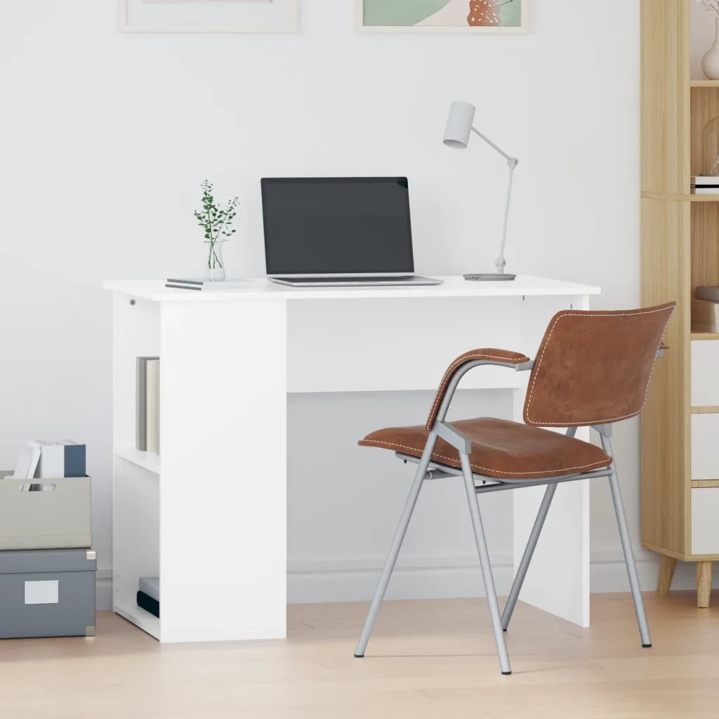 Scrivania | Tavolo da Ufficio Bianca 100x55x75 cm in Legno Multistrato