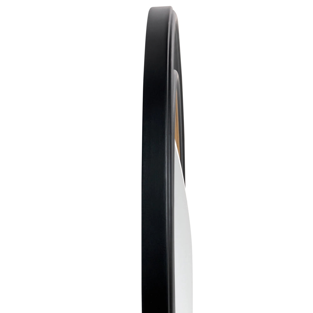 Specchio nero da parete 66 x 66 cm con cornice decorativa moderna rotonda