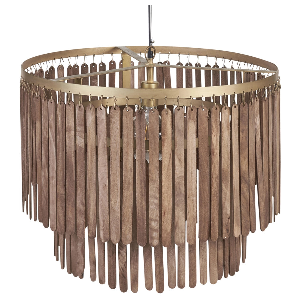 Lampada a sospensione Legno scuro Paralume naturale di mango Plafoniera Stile industriale Boho Accessori per la casa Fatti a mano