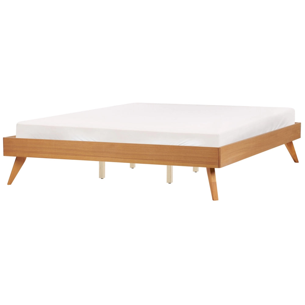 Letto 180 x 200 cm in frassino naturale MDF con rete a doghe Stile minimalista scandinavo