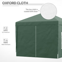 Gazebo Pieghevole 3x3m in Acciaio e tessuto Oxford Verde