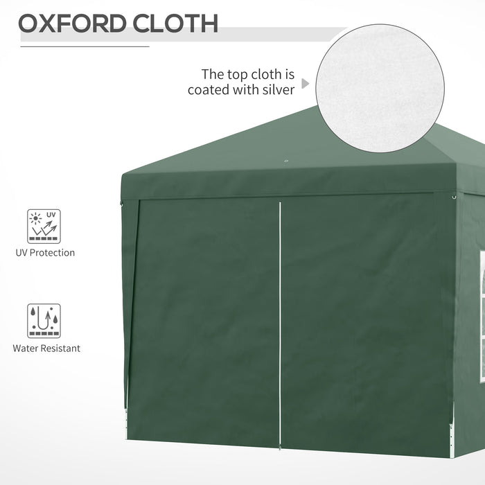 Gazebo Pieghevole 3x3m in Acciaio e tessuto Oxford Verde