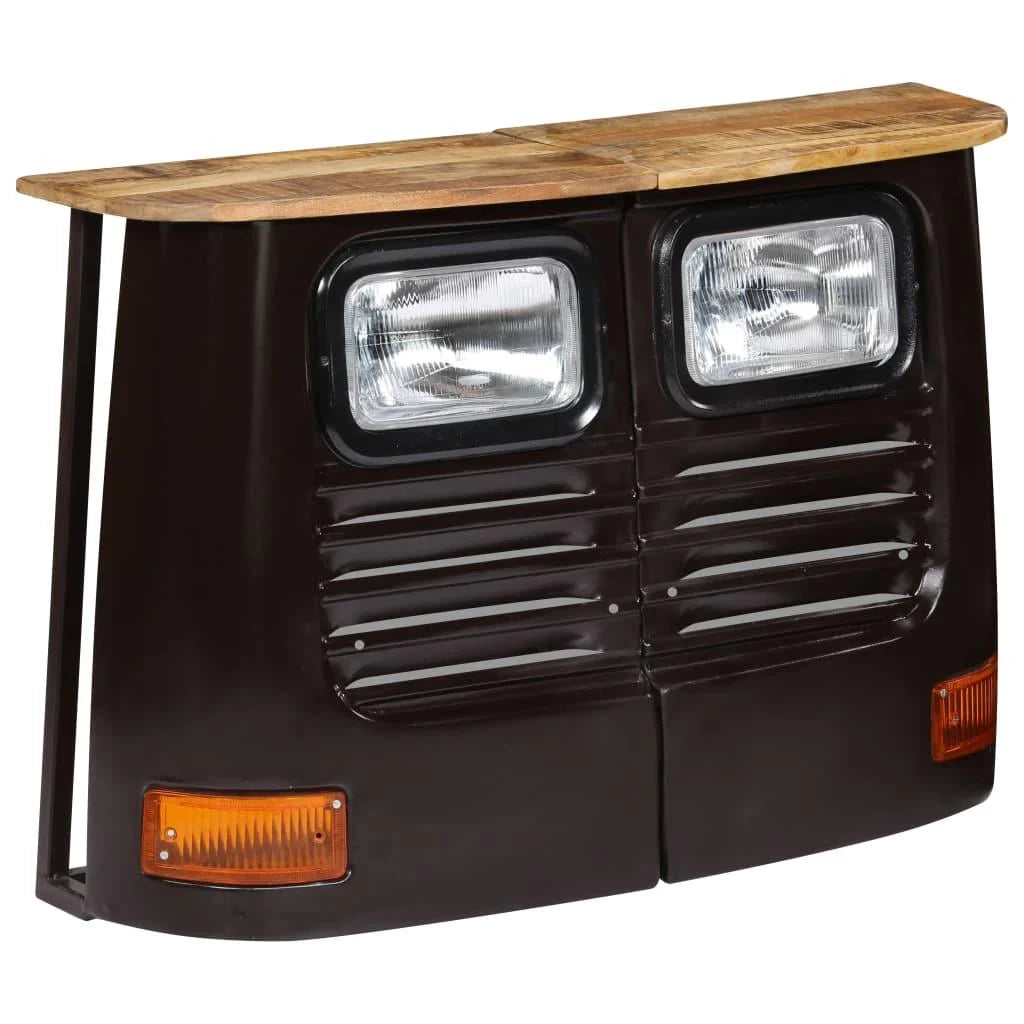 Buffet credenza mobiletto consolle mobile contenitore a forma di camion legno massello di mango grigio scuro 4402123