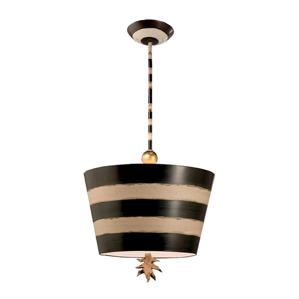 Lampada sospesa a righe Flambeau South Beach Ø38 nera 1xE27