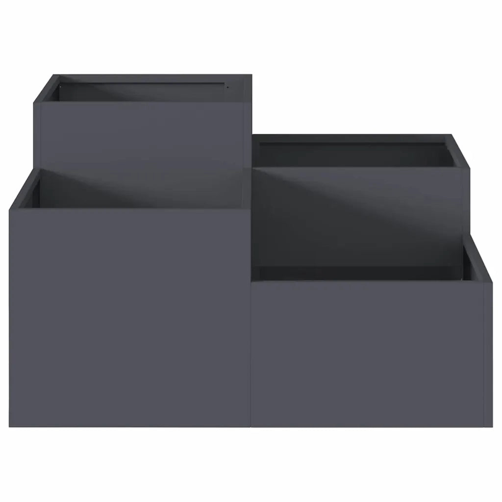 Vaso da giardino Antracite 100 x 100 x 48 cm Acciaio 865850