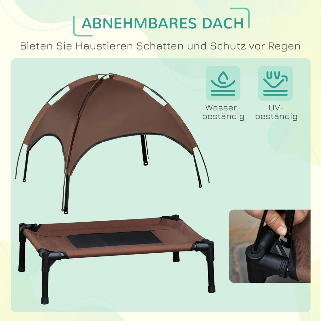 Letto per Cane con Baldacchino ¨C zephmum ¨C Grigio 76x61x73 cm