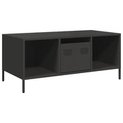 Tavolino da salotto | Tavolino da caff¨¨ | Tavolino da Soggiorno Nero 101,5x50x43,5 cm in Acciaio Laminato a Freddo
