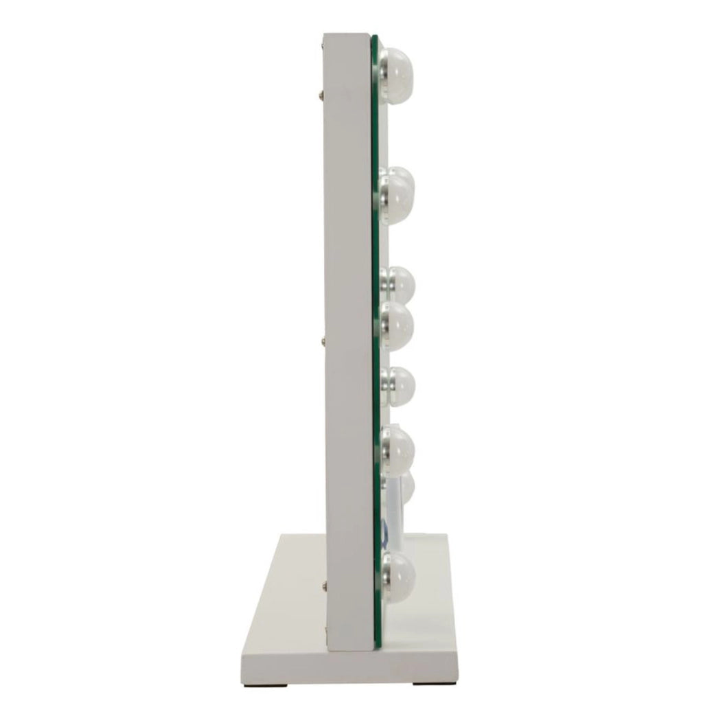 Specchio da Tavolo VKH1055, Bianco, Vetro, 55x14x43 cm
