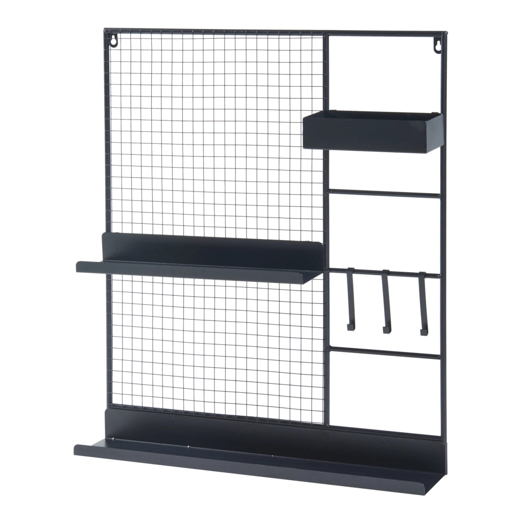 Bacheca Multifunzionale Westre 70 x 60 cm Metallo Nero [en.casa]