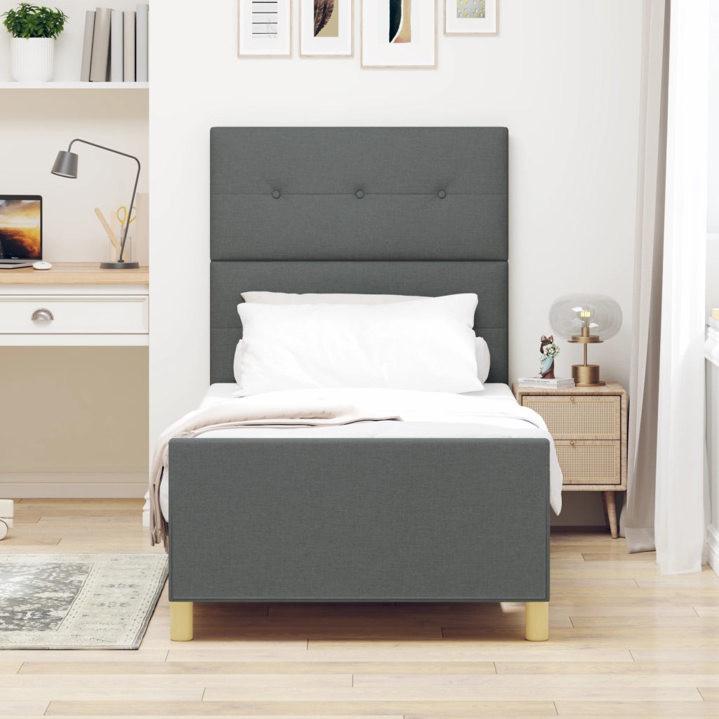 Letto Struttura  Grigio scuro 80x200 cm in Tessuto