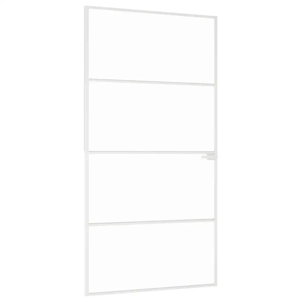 vidaXL Porta Interna Bianca 102x201,5cm Vetro Temperato Alluminio Slim