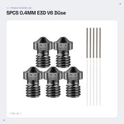 Accessori per Stampante 3D - Düse 5PCS - Acciaio Inossidabile - Alta Temperatura - Nozzle di Pulizia - Duraturo e Resistente alla Corrosione