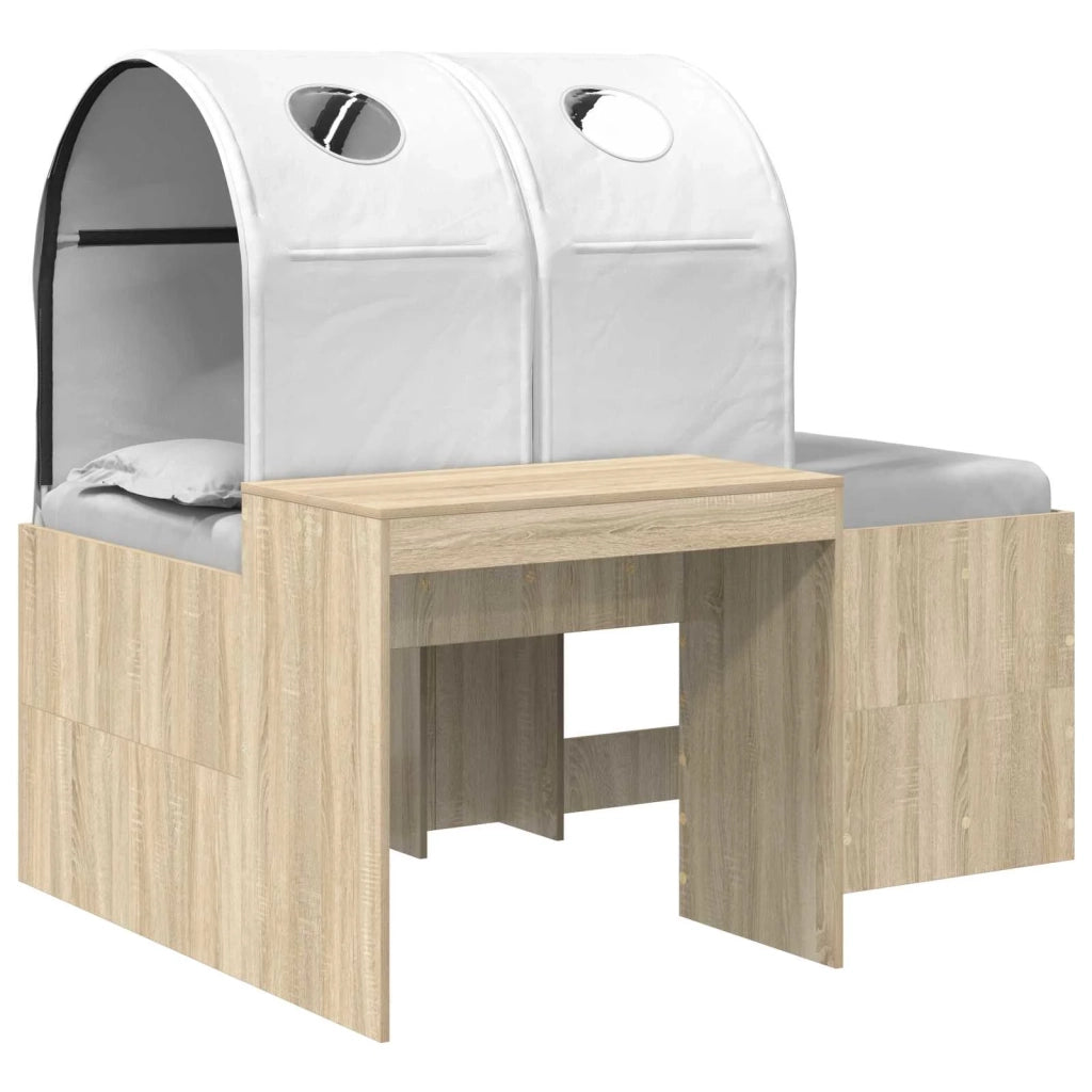 Letto con Tunnel 3 pz Rovere Artigianale e Bianco 3423521
