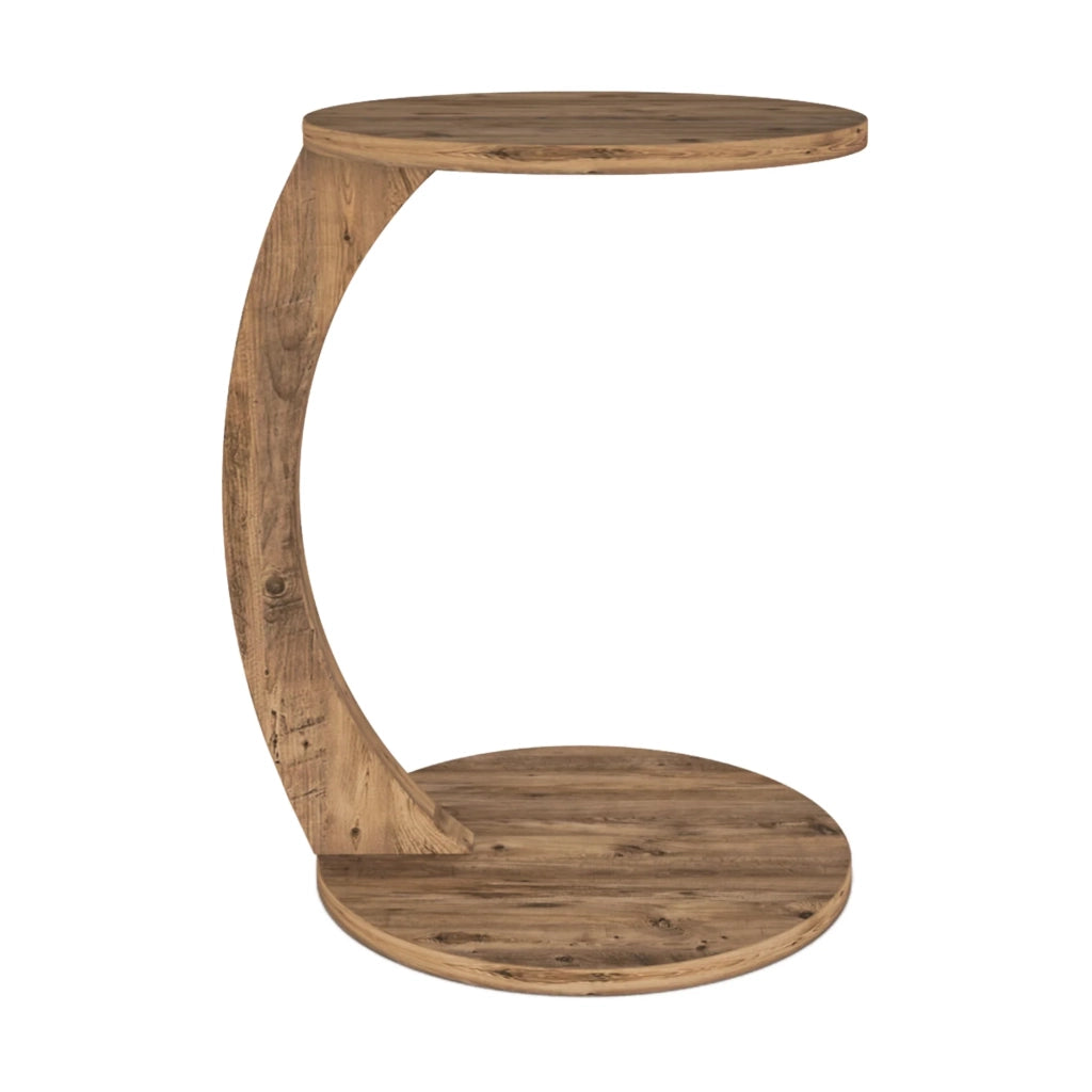 Tavolino rotondo con ruote 56 x 38 cm effetto legno 03_0008665