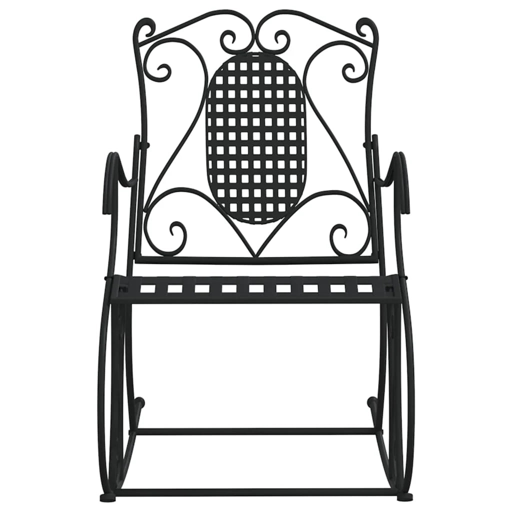Panca da giardino mobili da esterno per patio panca a dondolo per terrazza 84 cm acciaio nero 02_0011847