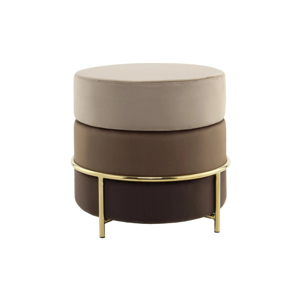 Pouf imbottito Matilda 100 in velluto marrone