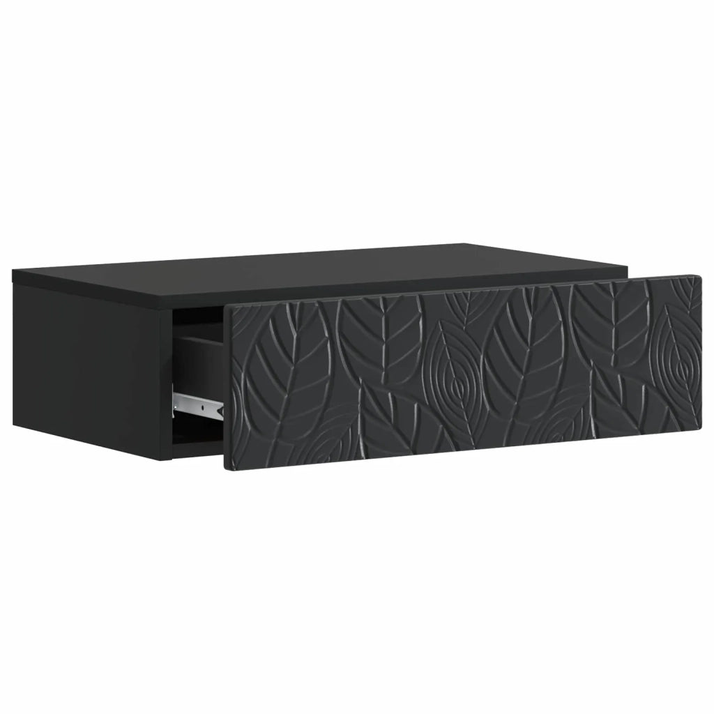 Tavolino da Parete Laterale Nero 87,5 x 34,5 x 17 cm