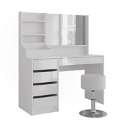 Vicco Tavolo da toeletta Bianco/bianco lucido 119.8 cm 4 parti