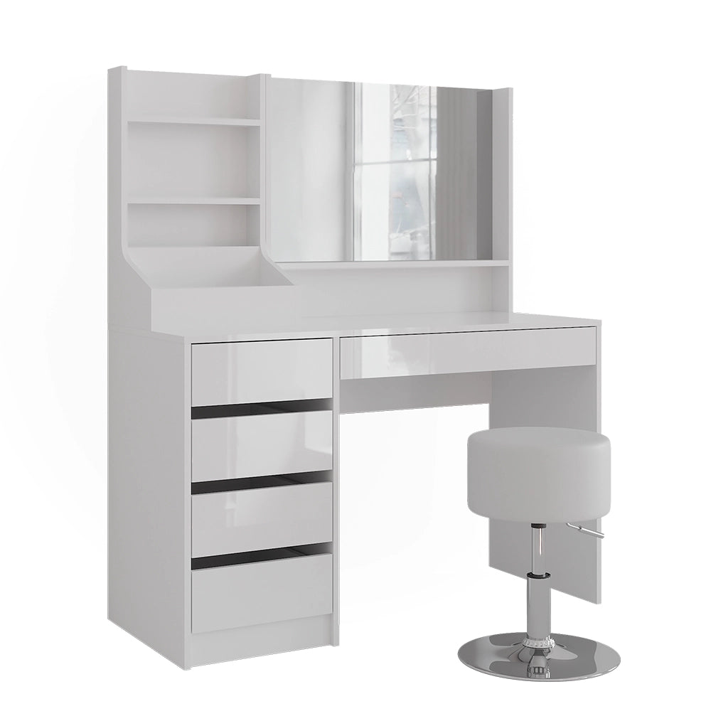 Vicco Tavolo da toeletta Bianco/bianco lucido 119.8 cm 4 parti