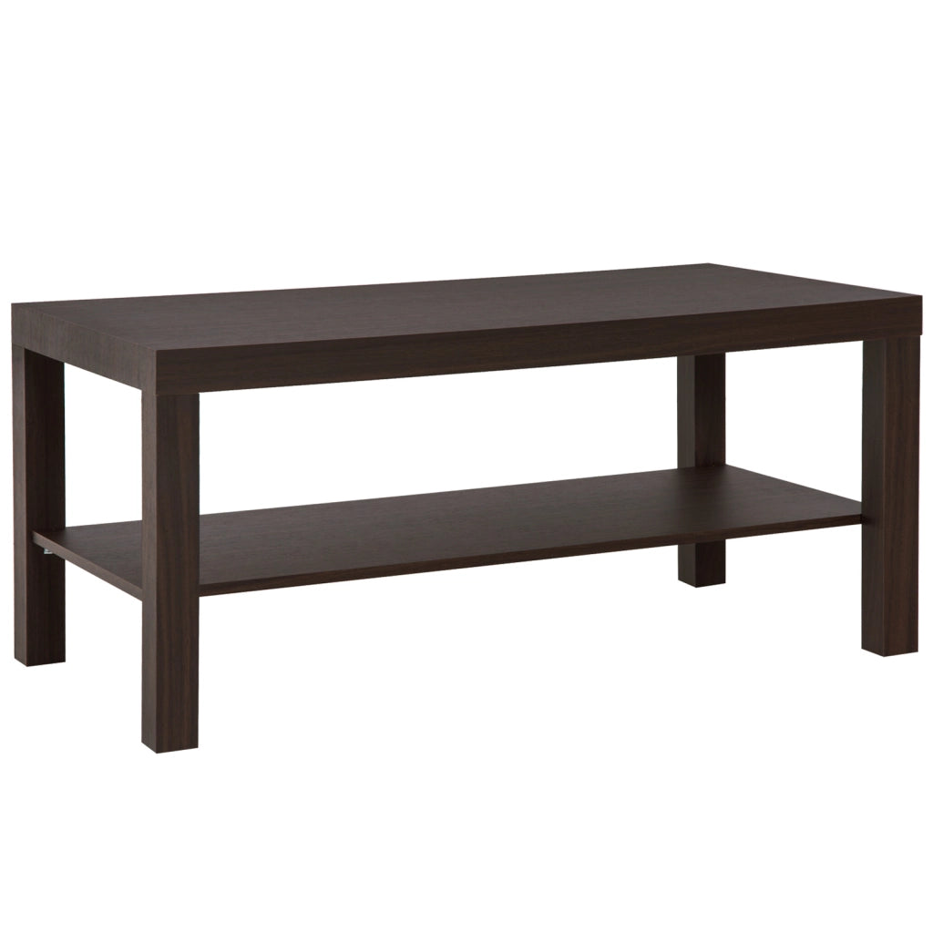Tavolino da caff¨¨ ¨C Xylo ¨C legno effetto noce con 2 ripiani 90x45x44,5 cm