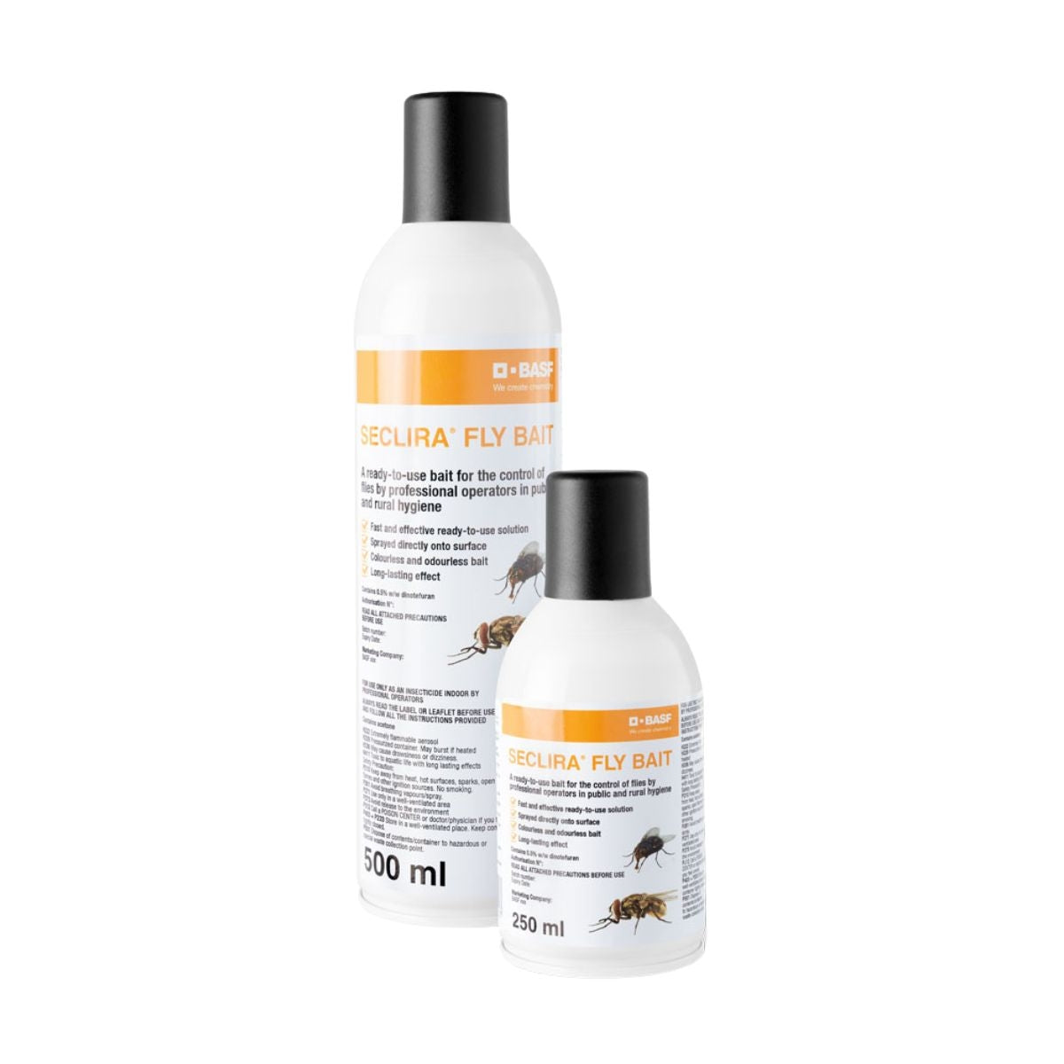 Seclira Fly Bait, Spray Elimina Mosche Inodore per Casa e Bar | BASF, Bomboletta da 500ml