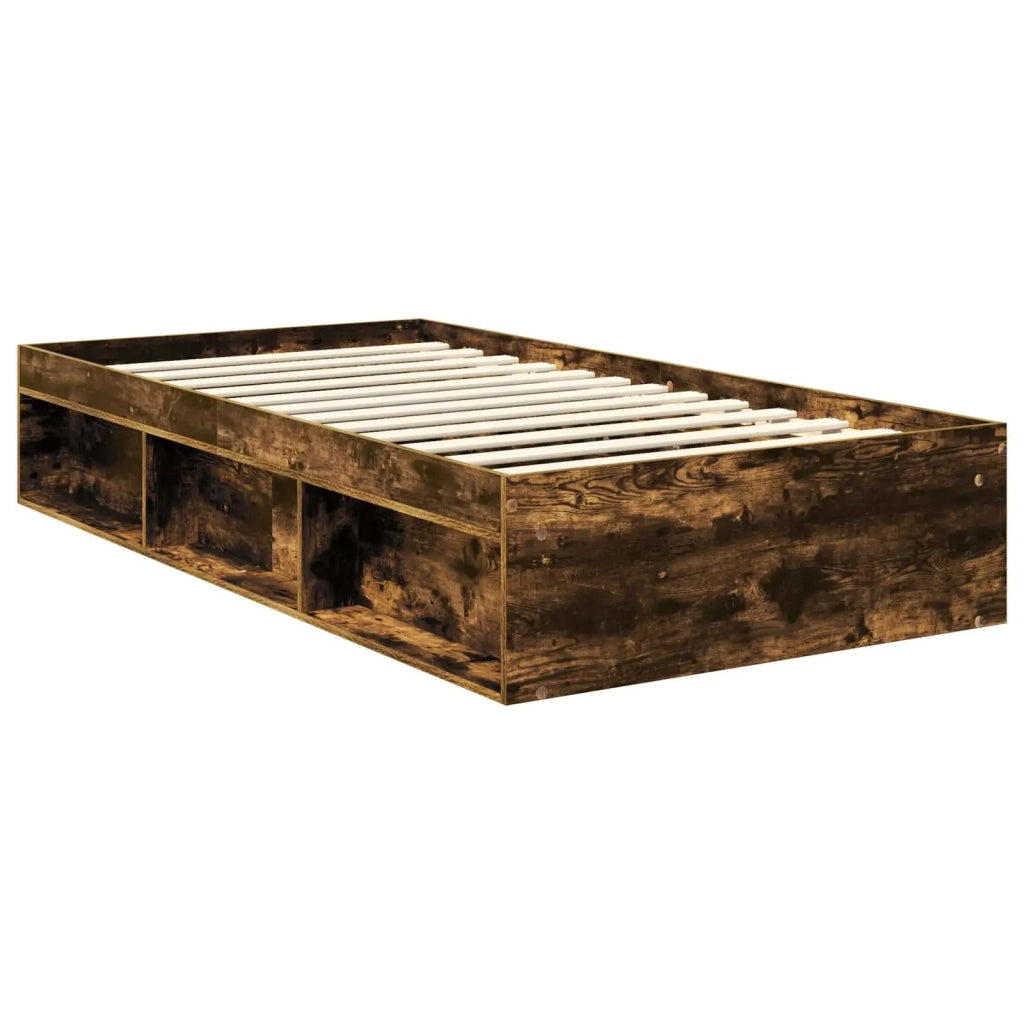 Struttura del letto Rovere fumé 100 x 200 cm Pino massello 3410124