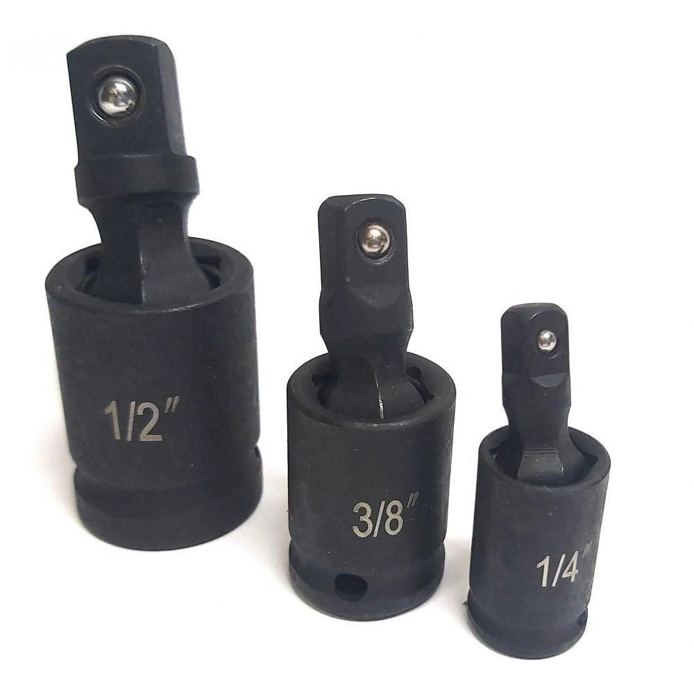 Trade Shop - Adattatore Chiave Bussola Cricchetto Set 3pz Riduttori 1/2 1/4 3/8 Snodo Sferico -