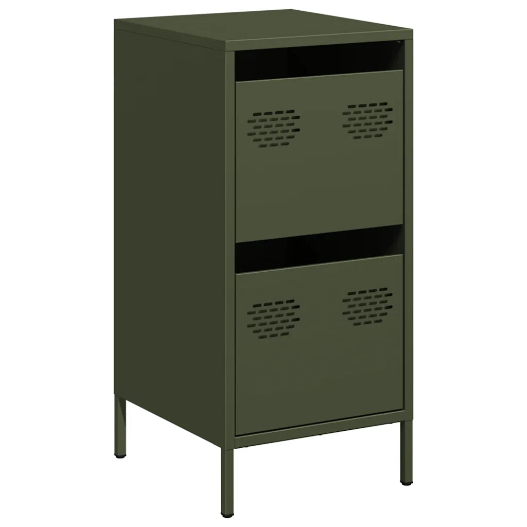 Credenza Verde Oliva 35x39x73,5 cm in Acciaio Laminato a Freddo