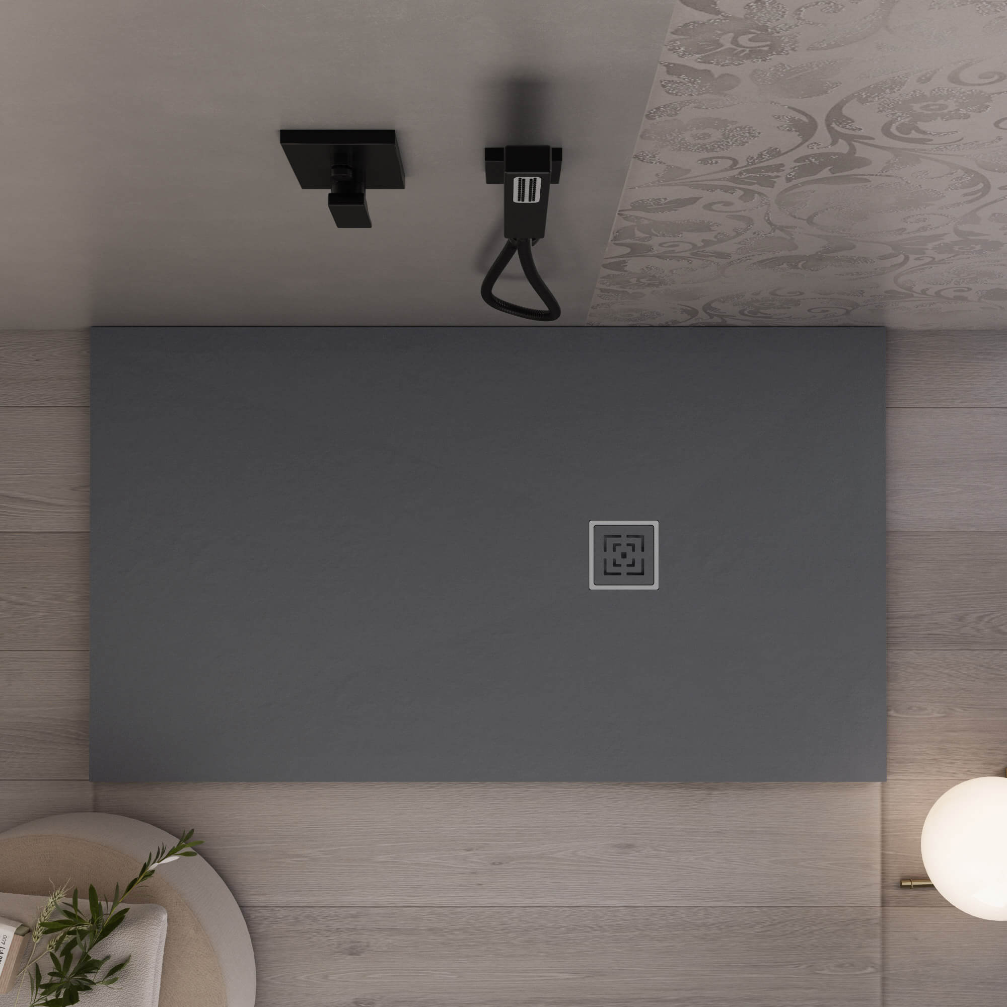 Piatto Doccia in Pietra 90x190 cm Bonussi Canton Antracite