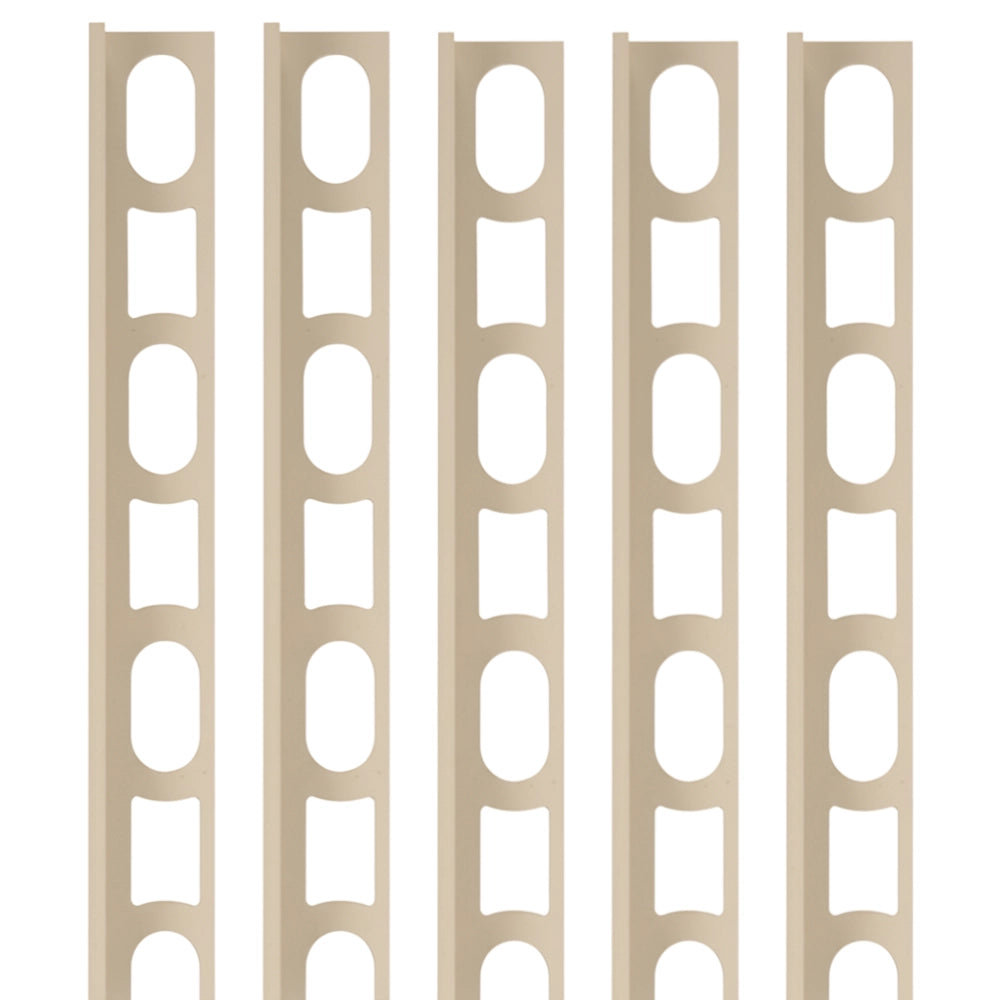 Profili in alluminio verniciato colore beige 132 a l per finitura parete proangle *** pezzi 5 pz, confezione 1