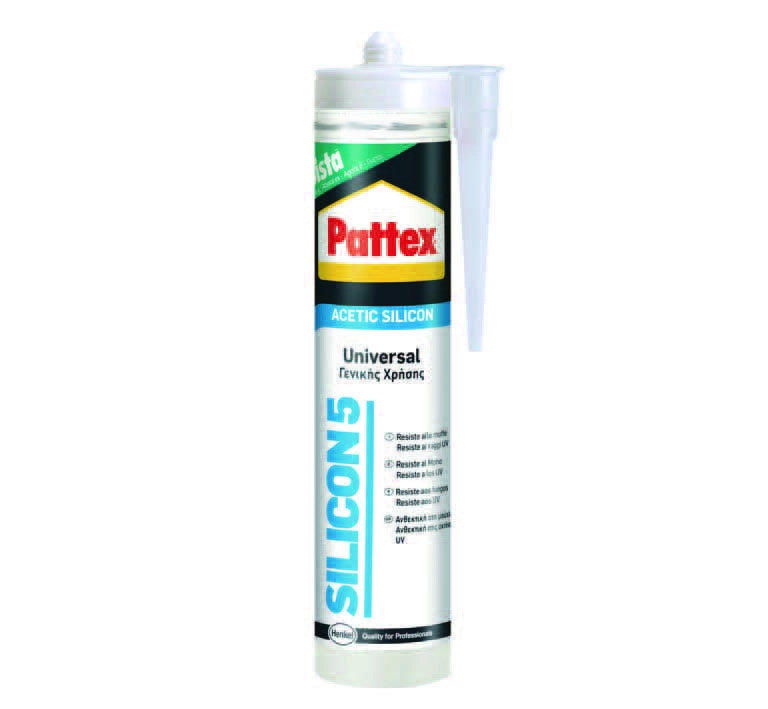 PATTEX SILICONE SISTA SILICON 5 ACETICO- - ml.280 trasparente - 25 pezzi HENKEL