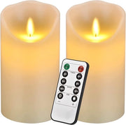 Candele senza fiamma 6 pollici, 2 pezzi candele bianche senza gocce, inclusa tecnologia LED fiamma realistica e telecomando a 10 pulsanti con timer 24 ore. Ogni candela funziona con 2 batterie AA (non incluse) e dura circa 400 ore.