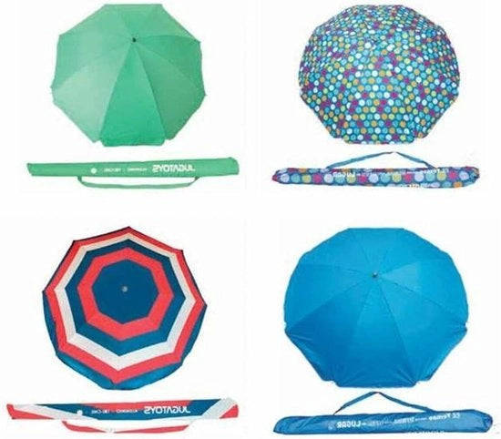 Parasole in alluminio 180 cm 8 stecche in tubo 28/32 mm tessuto interno 300D Oxford con protezione UV 50+ con finestra e manico - diversi modelli Assortimento Grande Boemiano