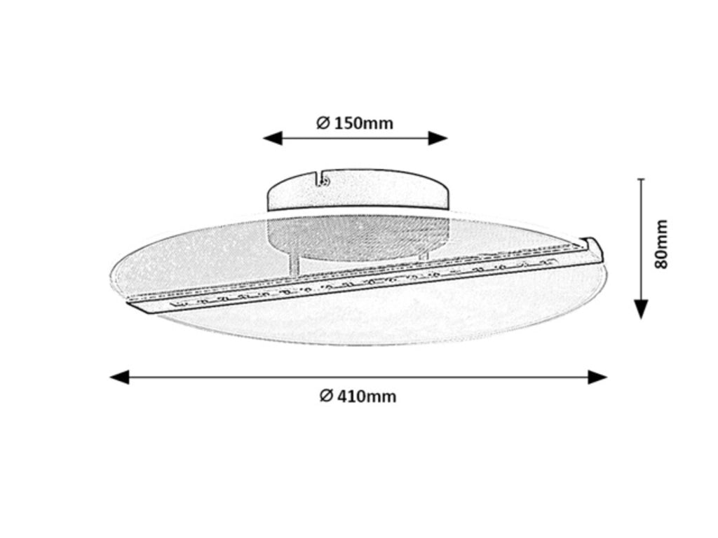 Plafoniera LED Norael 2 luci nera acrilico Rabalux
