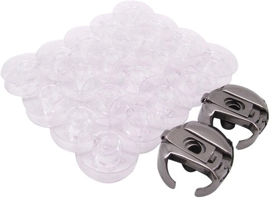 Kit di bobbin e spoletta compatibile con PFAFF Select 2.0 3.0 3.2 4.0 4.2 Hobbymatic 917 927 Creative 2140 2144, inclusi 2 pezzi di bobbin e 20 pezzi di spoletta, modello #91-105544-91.