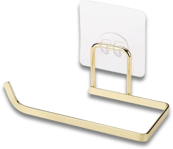 Houder per carta igienica - Zinco inox, adesivo, gessato - Supporto per carta igienica - Zinco inox, adesivo, dorato
