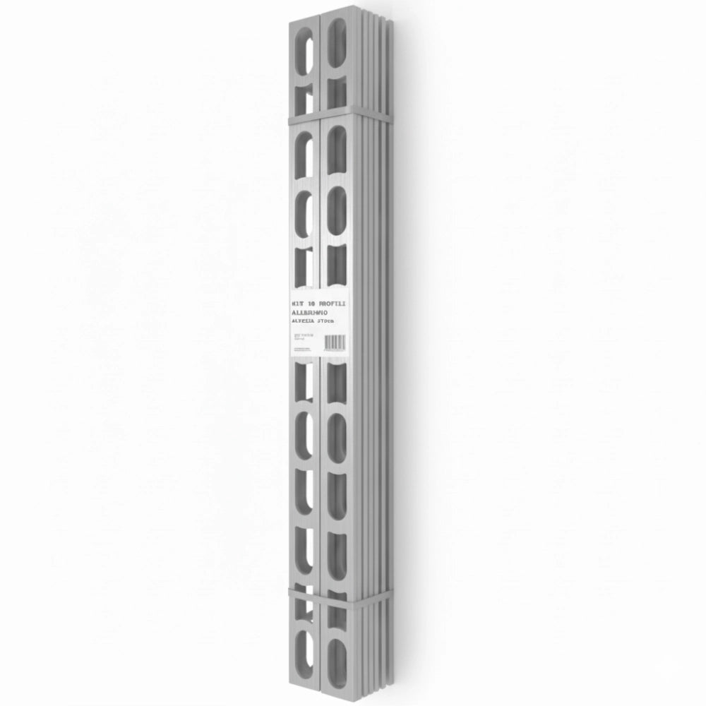 Profili in alluminio verniciato colore grigio argento 111 a l per finitura parete proangle *** pezzi 10 pz, confezione 1