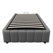 Letto singolo-Xylo-90x200 cm-idraulico, senza testiera, grigio