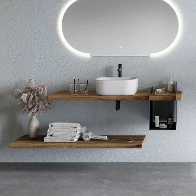 Divisorio portaoggetti 24 cm in metallo antracite per mensola serie Linea
