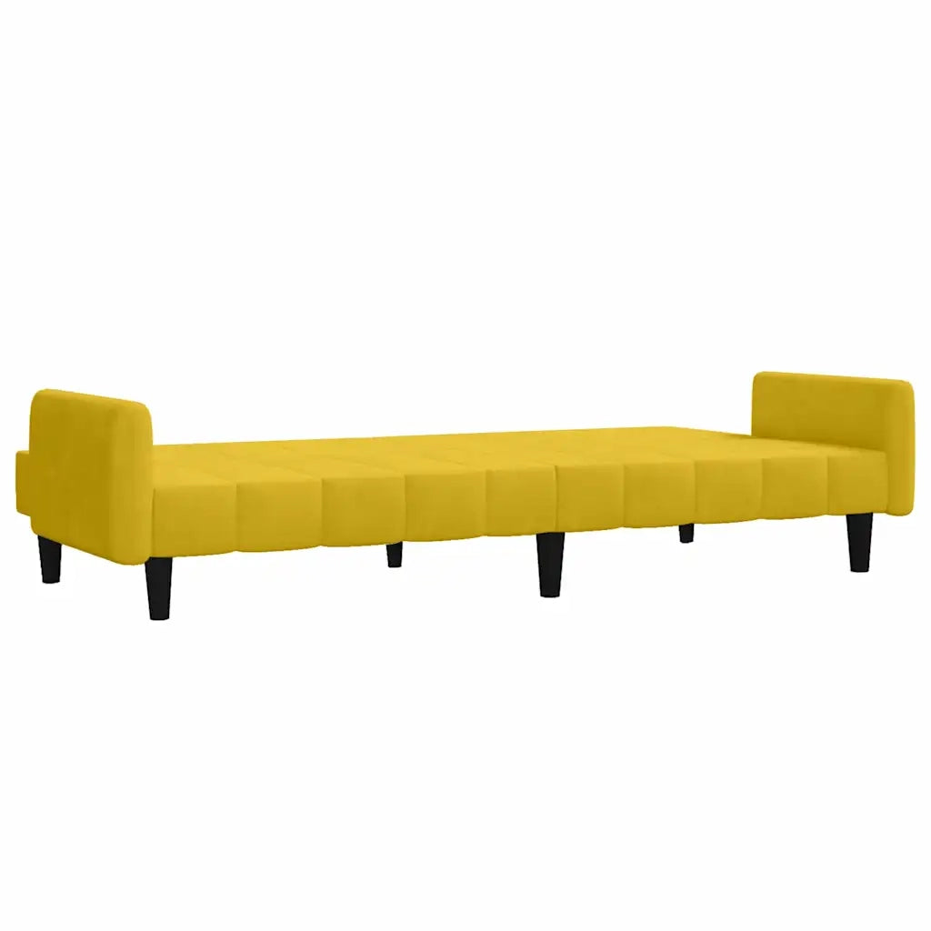 Divano letto | Sof¨¤ letto | Letto singolo a 2 Posti Giallo in Velluto