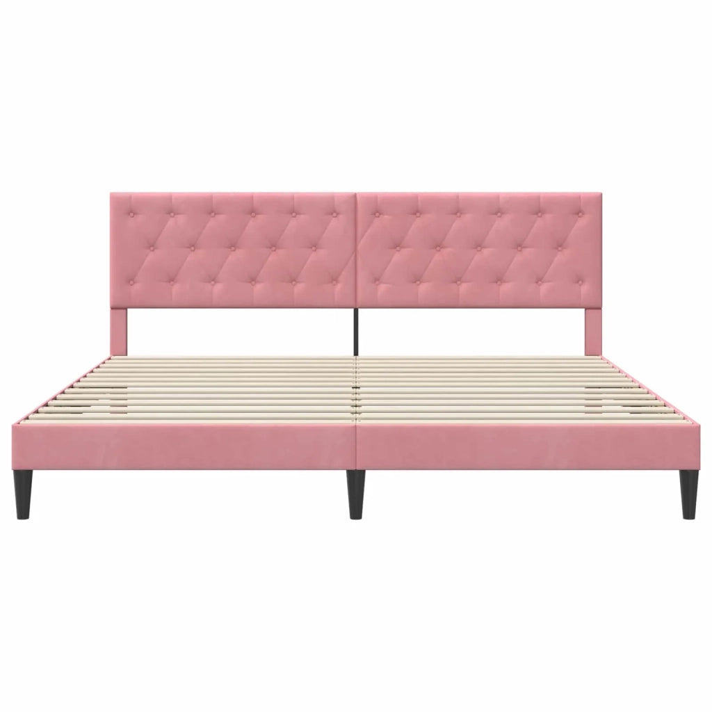Struttura del letto con testiera Rosa 180 x 200 cm Velluto 42027682
